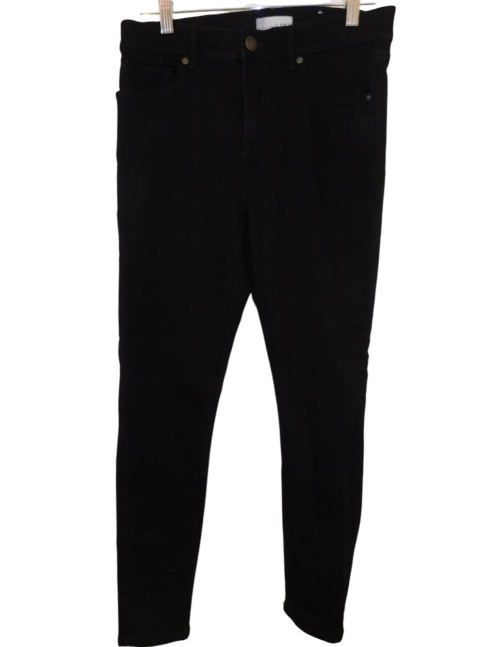 LOFT Sz 8 Black Skinny Mid Rise Jeans Pants Stretch Slim Leg Modern